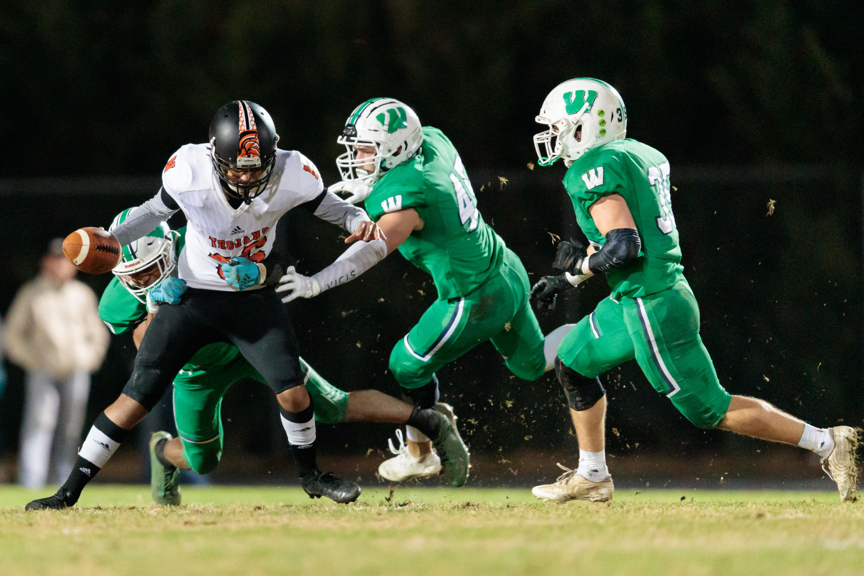 The Northwest Cabarrus Trojans fall to the Weddington Warriors in the third round of the 3AA State playoffs.